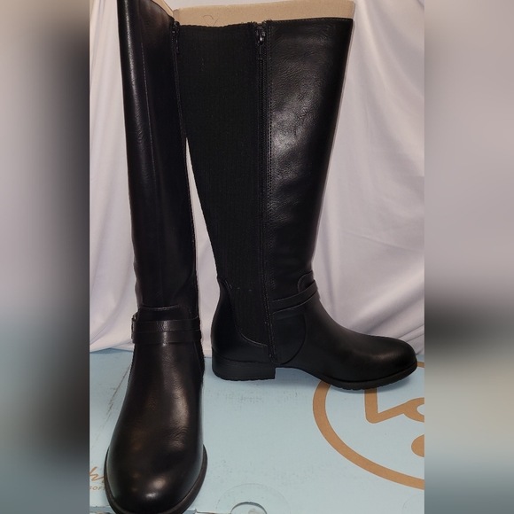 Life Stride X-Anita Tall Shaft Riding Boots Size 8M Black Athena manmade New - Picture 5 of 13
